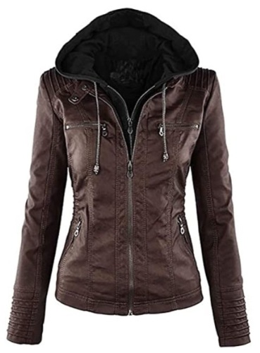 Lot of (13) Seamido Women's Faux Leather Jackets w/ Removable Hood. New.  - Lot 441