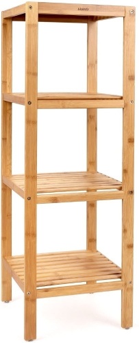 Homfa Bamboo Free Standing 4-Tier Multifunctional Storage Rack/Shelf. Appears New.  - Lot 450