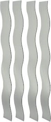 Mirrotek Set of 4 Wavy Strip Decorative Customizable Wall Mounted Mirrors. Appear New.  - Lot 484