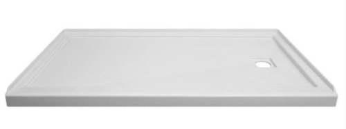 Style Selections White Acrylic Shower Base 59.875-in W x 31.875-in L with Right Drain. Appears New.  - Lot 508