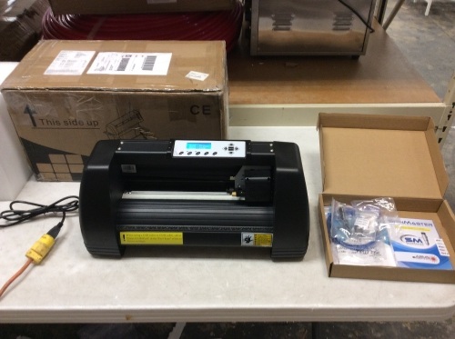 Vinyl Cutter 14 Inch Plotter Machine 350mm Paper Feed Vinyl Cutter Plotter Signmaster Software Sign Making Machine ,Without Stand(14Inch Style 2). Powers Up, Not Tested Further. E-Commerce Return - Lot 514