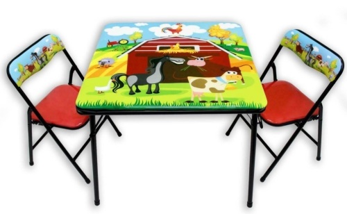 Barnyard Design Kids Table and Chair Set. Appears New - Lot 522