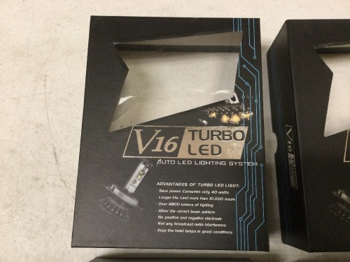 Auto Car 8V-48V LED Headlamp 30W V16 Turbo LED Lamp Auto 3600LM LED Headlight Kit H4 (Pack for 2). NEW - Lot 526