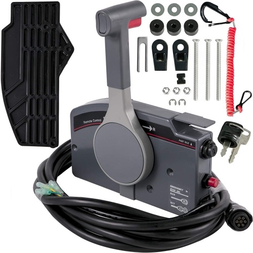 Mophorn Boat Throttle Control 703-48230-12 Outboard Remote Control Box Assy with Safety Lanyard and Key Switch Fit for Yamaha Side Mount. Appears New - Lot 540