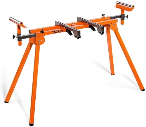 TACKLIFE Miter Saw Stand with Durable Iron Skeleton frame, 21.6lbs Lightweight, 76-4/5" Max Sliding Rail. Appears New - Lot 802