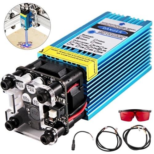 Vevor Laser Module 5.5w Ttl Cnc Laser Module 450nm 12v Focusable Blue Laser Head. Untested/Unknown Condition.  - Lot 842