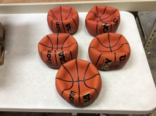 Lot of (5) Wilson 28.5" NCAA Composite Leather Basketballs. Appear New - Lot 887