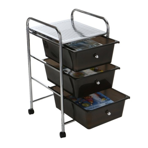 Mind Reader Binding 3 Drawer Rolling Storage Trolley, Black/Silver. Appears New.  - Lot 913