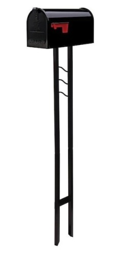 Lot of (2) Gibraltar Black Mailboxes. (1) Mailbox & Post & (1) Post Mount Mailbox Only. Appear New.  - Lot 940