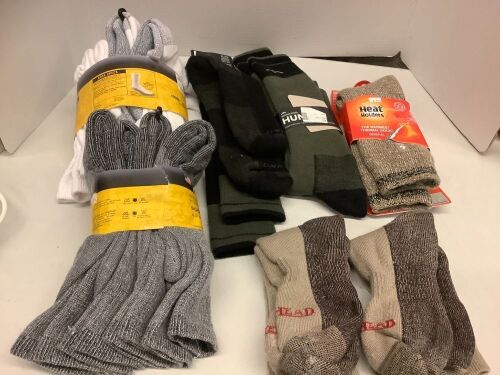 Lot of (15) Pairs of socks, Misc. brands and size, Ecommerce Return - Lot 89