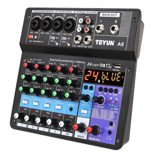 Teyun A6 Professional 6-Channel Mixing Console - Lot 199