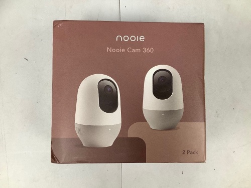 2 Pack Nooie Baby Monitor, 360-degree Baby Camera - 1080P WiFi, IR Night Version, Two Way Audio and Sound Detection - Lot 302