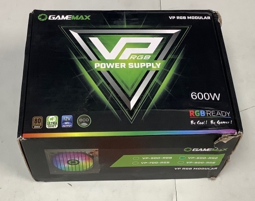 GameMax 600W VP RPG Modular Power Supply - Lot 312