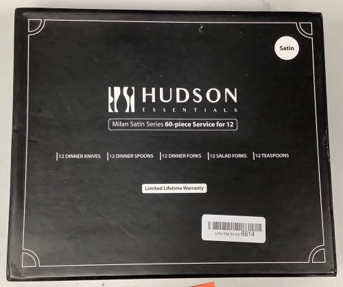 Hudson Essential Milan Satin Series - 60-Pcs, 12 Settings - Lot 314