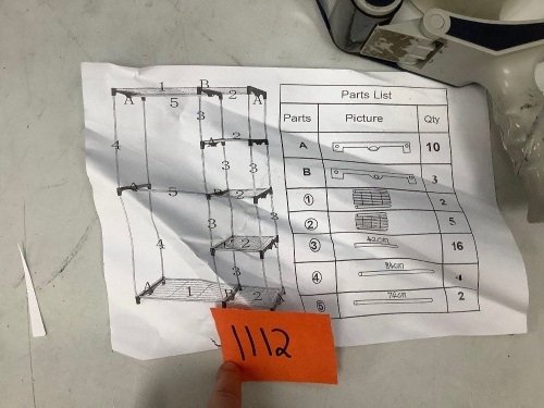 Metal Wire Rack w/ Shelves - Lot 1112