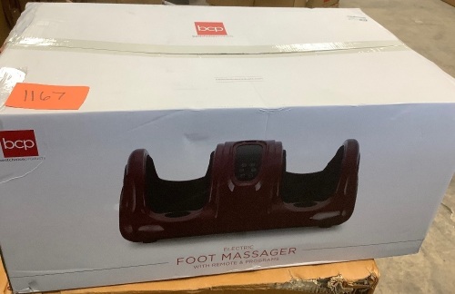 Therapeutic Foot Massager w/ High Intensity Rollers, Remote, 3 Modes - Lot 1167