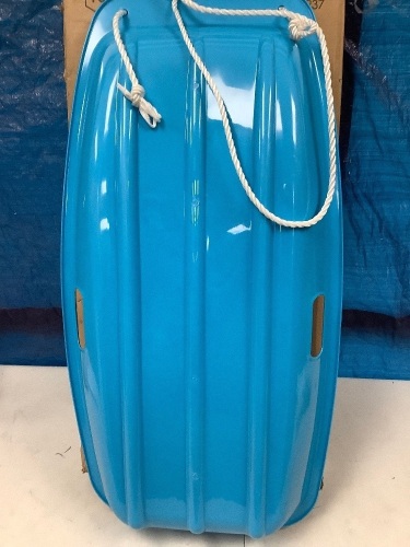 Kids Outdoor Plastic Toboggan Snow Sled Board w/ Pull Rope, Handles - 35in - Lot 1193