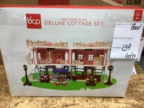 Deluxe Cottage Dollhouse Pretend Toy Playset - Lot 139