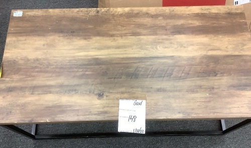 Modern Industrial Rectangular Wood Grain Coffee Table w/ Metal Frame - Lot 148