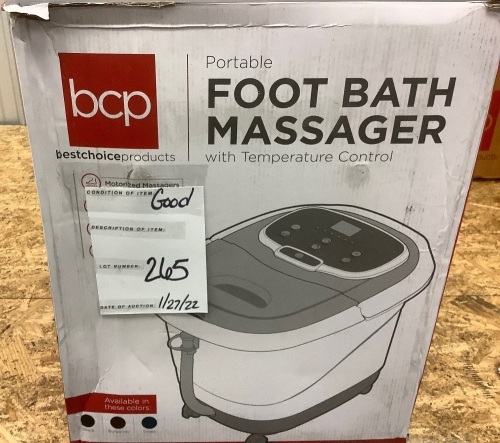 Portable Foot Bath Massager w/ Temperature Control - Lot 265