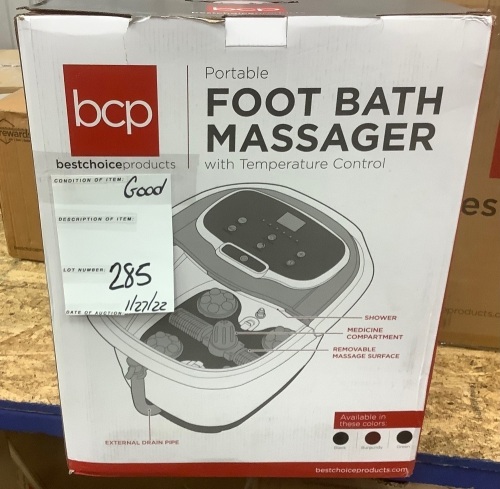 Portable Foot Bath Massager w/ Temperature Control - Lot 285