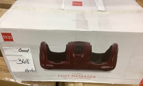 Therapeutic Foot Massager w/ High Intensity Rollers, Remote, 3 Modes - Lot 368