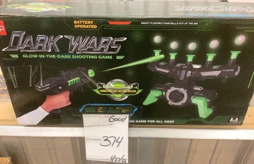 Glow-in-the-Dark Floating Target & Blaster Set w/ 24 Darts, 20 Targets - Lot 374