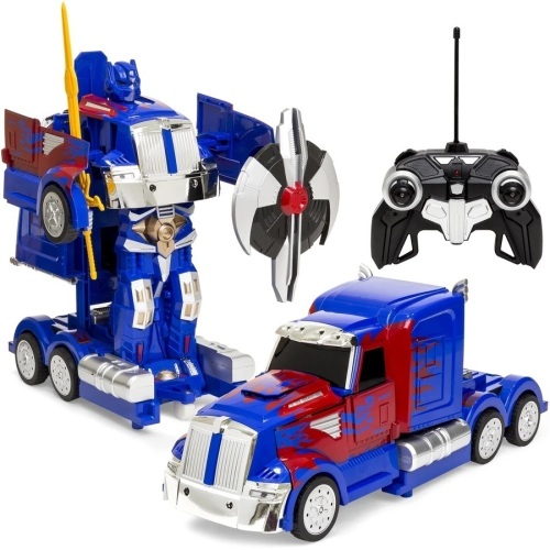 27MHz Transforming Semi-Truck Robot RC Toy w/ Dance Modes, Music - Lot 378