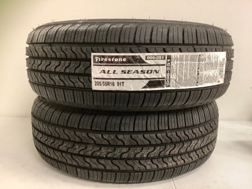 Firestone All Season Tires, 205/55R16, E-Comm Return - Lot 7