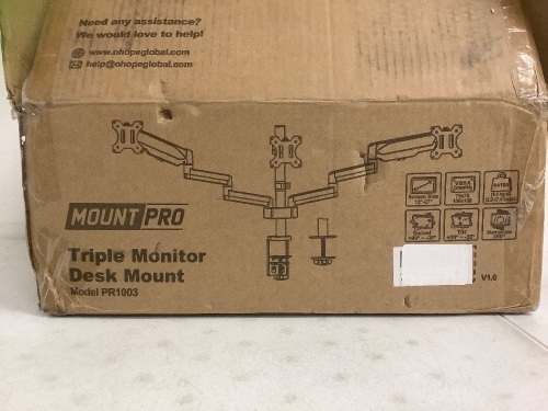 Mount Pro Triple Monitor Desk Mount, Appears New - Lot 63