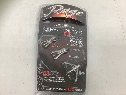 Rage Slipcam Rear Deploying Broadheads, E-Comm Return - Lot 458