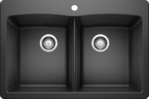 33" x 22" Blanco 440221 Diamond 33" Drop-In or Undermount Double Basin - Anthracite - Lot 23