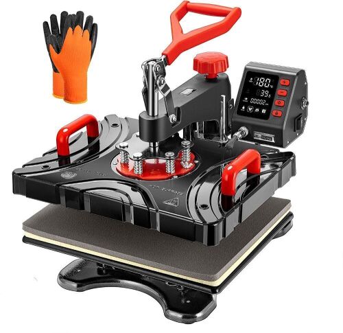 VIVOHOME 11 in 1 Multifunctional Swing Away Clamshell Printing Sublimation Heat Press Transfer Machine 15 x 12 Inch  - Lot 29