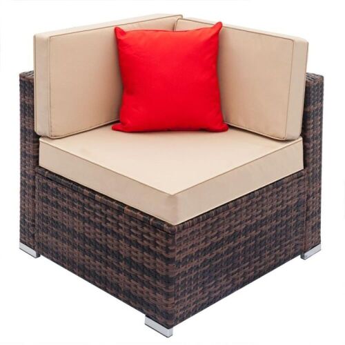 Rattan Sectional Patio Sofa Pieces - (2) Middle Sections & (1) Corner Section  - Lot 59