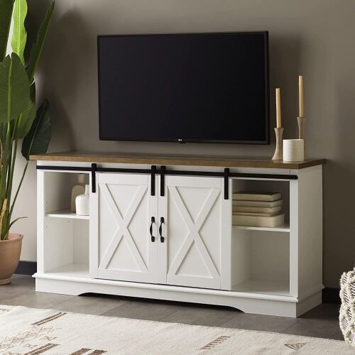 Walker Edison Richmond Modern Farmhouse 58" Sliding Barn Door TV Stand for TVs up to 65" - Lot 89
