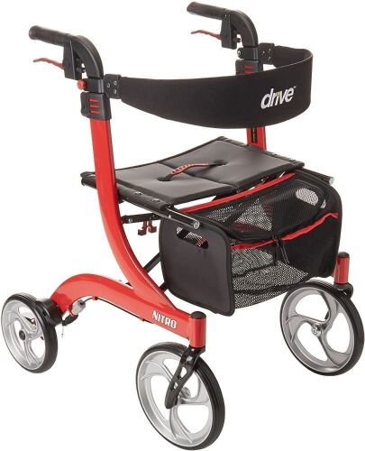 Drive Medical RTL10266 Nitro Euro-Style 4-Wheel Rollator Walker With Seat - Lot 125