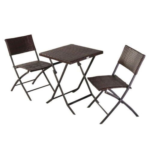 3 Pc Rattan Outdoor Bistro Patio Set  - Lot 136
