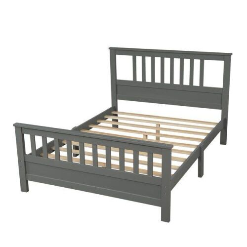 Wood Platform Bed with Headboard and Footboard, Full - Lot 145