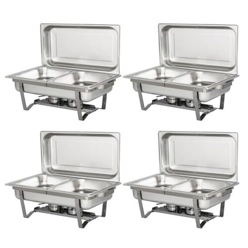 Stainless Steel Chafing Dish, 2 Half Size Food Pans, Set of 4  - Lot 169