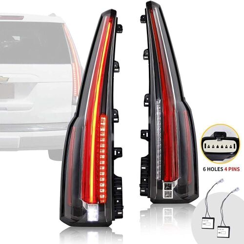 YUANZHENG Full LED 4 PIN Tail Lights Assembly with Red Turn Signal for Chevy Tahoe Suburban 2015-2020 - Lot 188