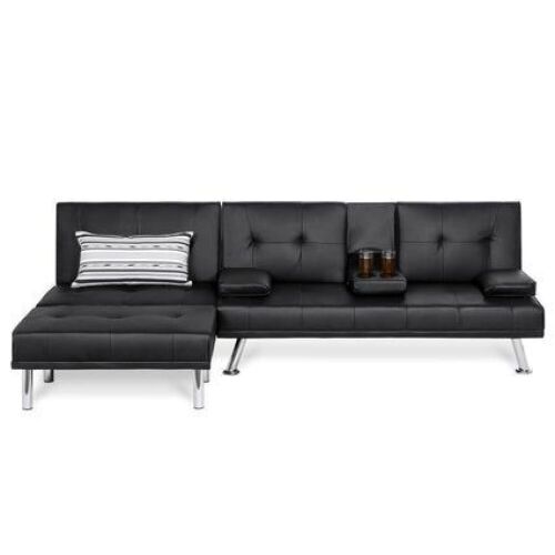 3-Piece Modular Modern Furniture Set w/ Double & Single Futons, Footstool - Lot 190