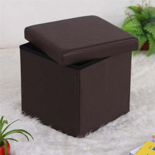 Lot of (2) Folding Storage Ottomans, Brown - Lot 362