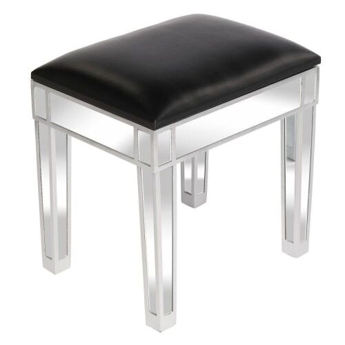 Modern Style Mirrored Vanity Stool with Storage - Lot 363