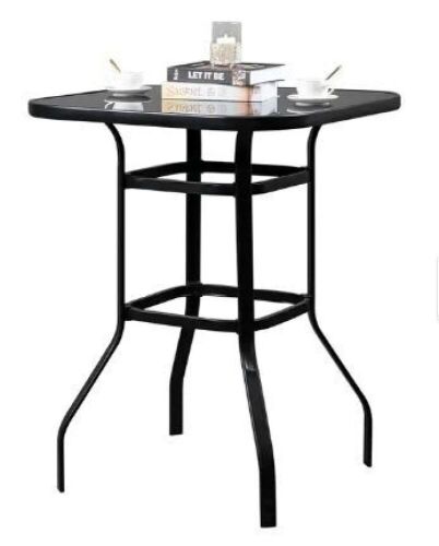 Outdoor Patio Glass Top Table  - Lot 393