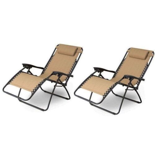 Patio Folding Lounge Chair Recliners, Set of 2  - Lot 597