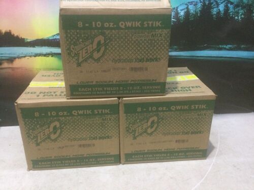 Lot of (3) Cases of Sqwincher Zero Qwik Stik Sugar Free Electrolyte Lemonade Mix, 10 Bags of 50 Stiks - Lot 620