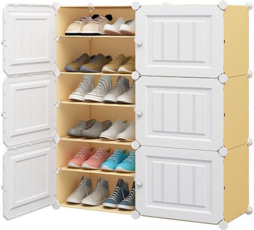 AEITC 24 Pair Narrow Standing Stackable Shoe Storage Cabinet - Lot 624