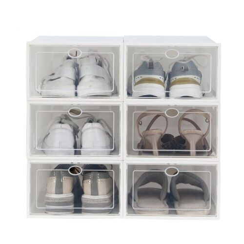 Clear Plastic Stackable Shoe Storage Boxes, 24 pcs  - Lot 635