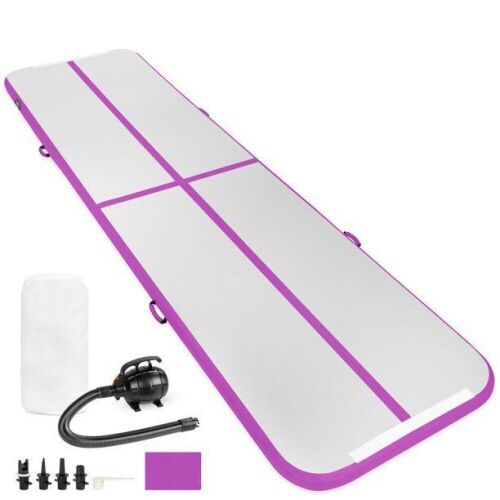 20' Portable Inflatable Gymnastics Tumbling Training Air Floor Mat with Pump, Carry Bag - Lot 646