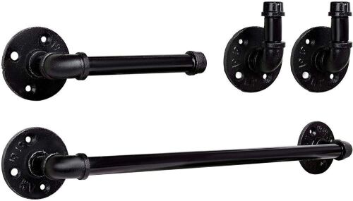 Lot of (8) Kenley Industrial Pipe Wall Mount Bathroom Hardware Sets - Lot 782